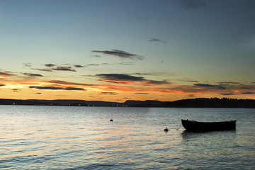 boat in sunset