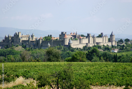 Obraz na płótnie canvas trzyczęściowy "tryptyk" Carcassonne