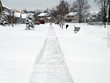 snow plowed sidewalk