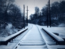 Snowy Trolley Track