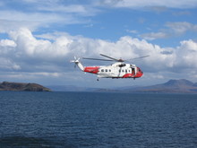 Coastguard Helicopter Off The Coast Of Scotland