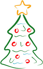 christmas tree line art