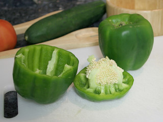 bell peppers cut in half