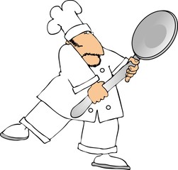 Wall Mural - chef with a giant spoon