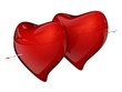 Leinwandbild Motiv two red hearts with arrow