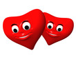 Leinwandbild Motiv two red hearts
