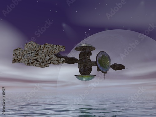 statek-kolonizacyjny-nad-oceanem-nieznanej-planety