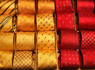 orange and red ties shopping