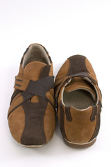 isolated modern brown sports shoes