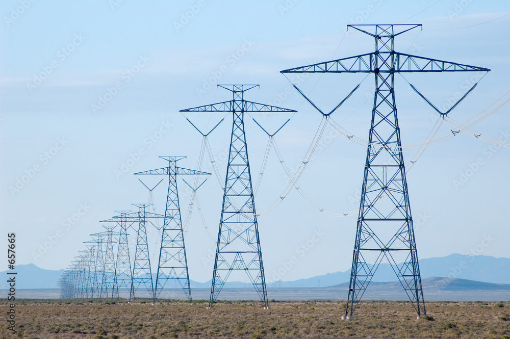 electricity lines in desert