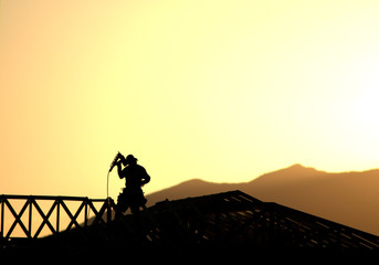 construction worker silhouette