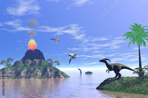 Nowoczesny obraz na płótnie dinosaur world