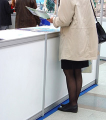 woman on the trade exhibition