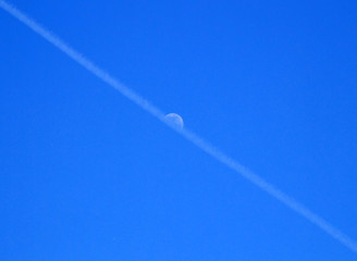 Wall Mural - moon and plane trail