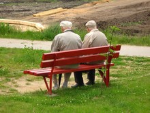 Two Old Man Sitting On The Bench