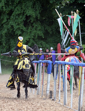 Two Knights Jousting