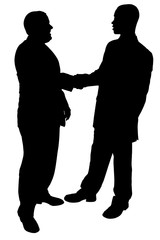 silhouette with clipping path of two businessmen s