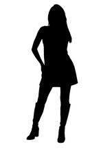 Silhouette With Clipping Path Of Sexy Female Model
