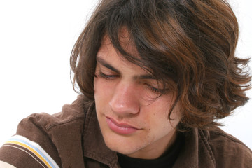 Wall Mural -  close up of teen boy crying