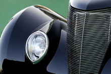 Classic Vintage Car In Black: Abstract
