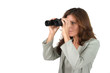 beautiful woman looking through binoculars 2
