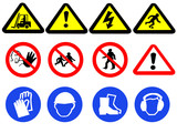 Fototapeta  - construction hazard signs