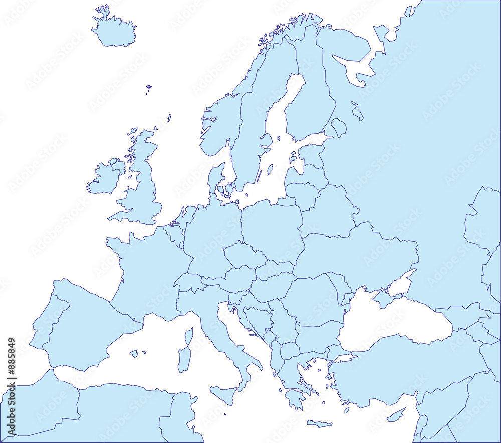 map europe landkarte europa v1 - obrazy, fototapety, plakaty 