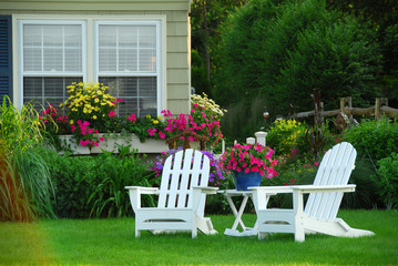 Leinwandbilder - two lawn chairs