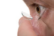 close-up of contact lens and eye 1