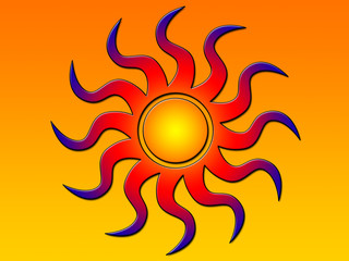 Sticker - gradient sun