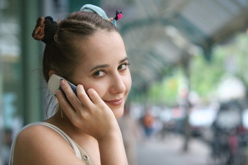 girl with a phone