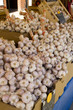 garlic on display in a french market
