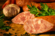 sausage with parsley and garlic in country style