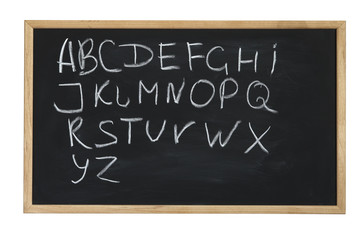 isolated blackboard with letters