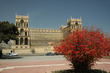 government house in summer in baku, azerbaijan