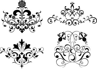 Sticker - collect element for design, set flower, vector