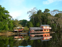 Boathouse On The Amazon River