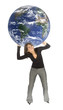 concept - woman carrying earth