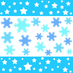 Sticker - snow flakes and stars