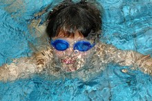 Boy With Goggles Underwater
