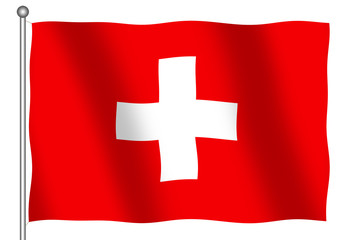 Wall Mural - flag of switzerland waving