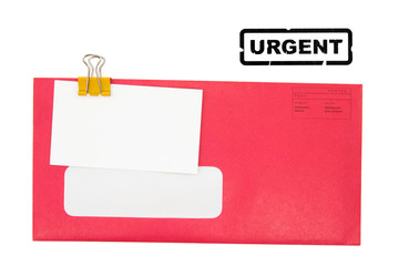 Poster - red envelope and blank business card