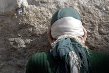 Woman Prayer At The Western Wall, Jerusalem Israel
