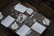 table set in restaurant
