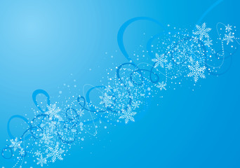 Wall Mural - blue snowflakes background