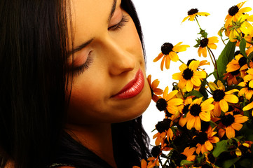 Poster - woman with flowers