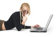 © Roman White - the beautiful blonde with laptops.