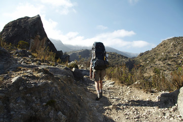 Wall Mural - hiking in cordilleras