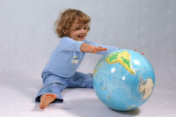 girl with globe