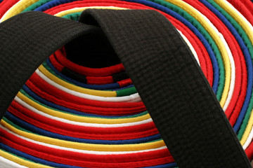 Wall Mural - martial arts belts - round